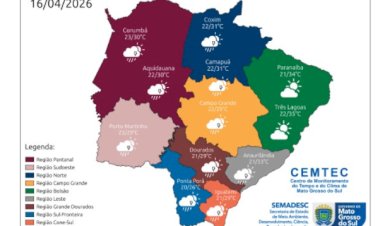Sol aparece, mas meteorologia não descarta chuva e tempestade em MS