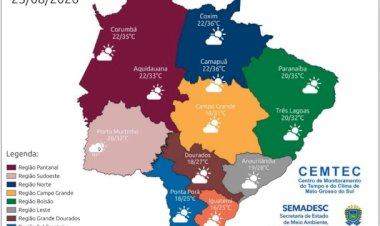 Tempo começa firme, mas instabilidades aumentam chance de chuva em MS nesta terça