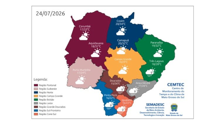 Tempestades se distanciam, mas algumas cidades de MS podem registrar chuva